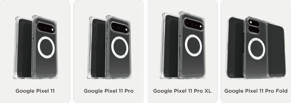 Google Pixel 11シリーズとクリアケースのレンダリング