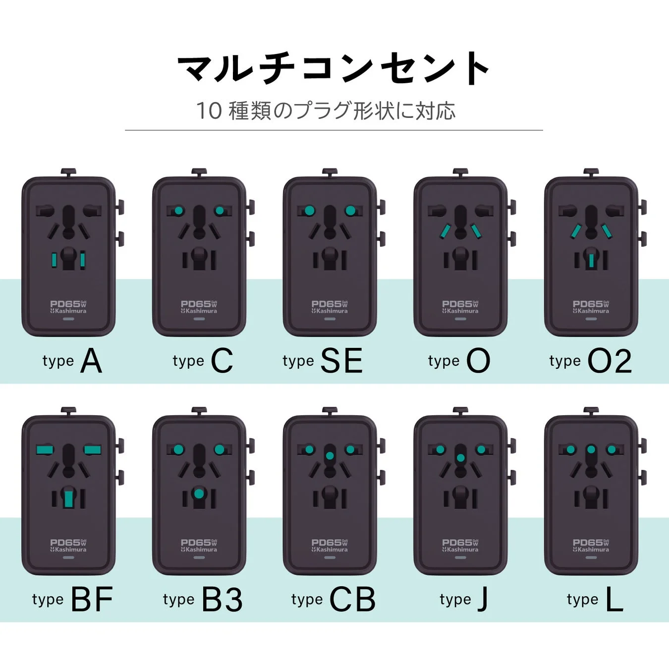 10種類のマルチコンセント対応