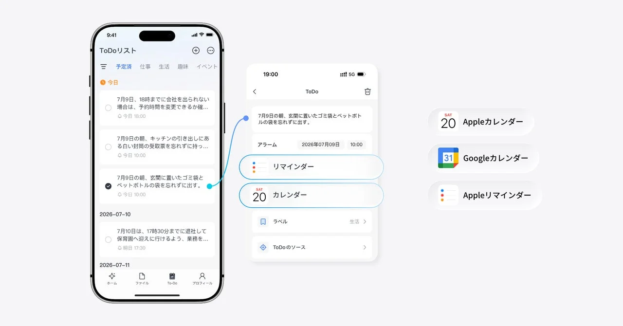 ToDoリストアプリのUI