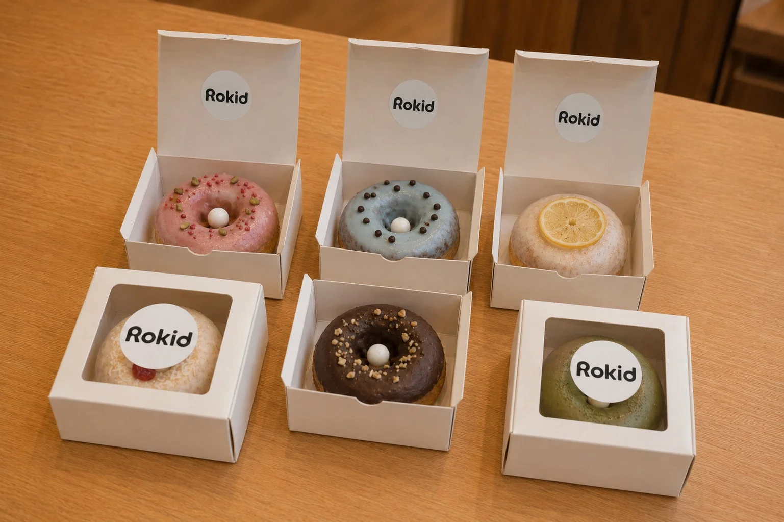 Rokidロゴ入りドーナツ