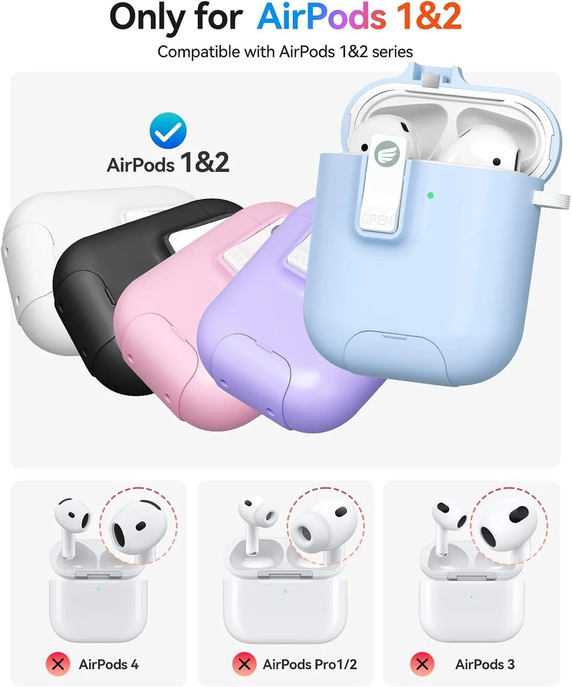 AirPods 1&2専用の保護ケースを紹介する画像