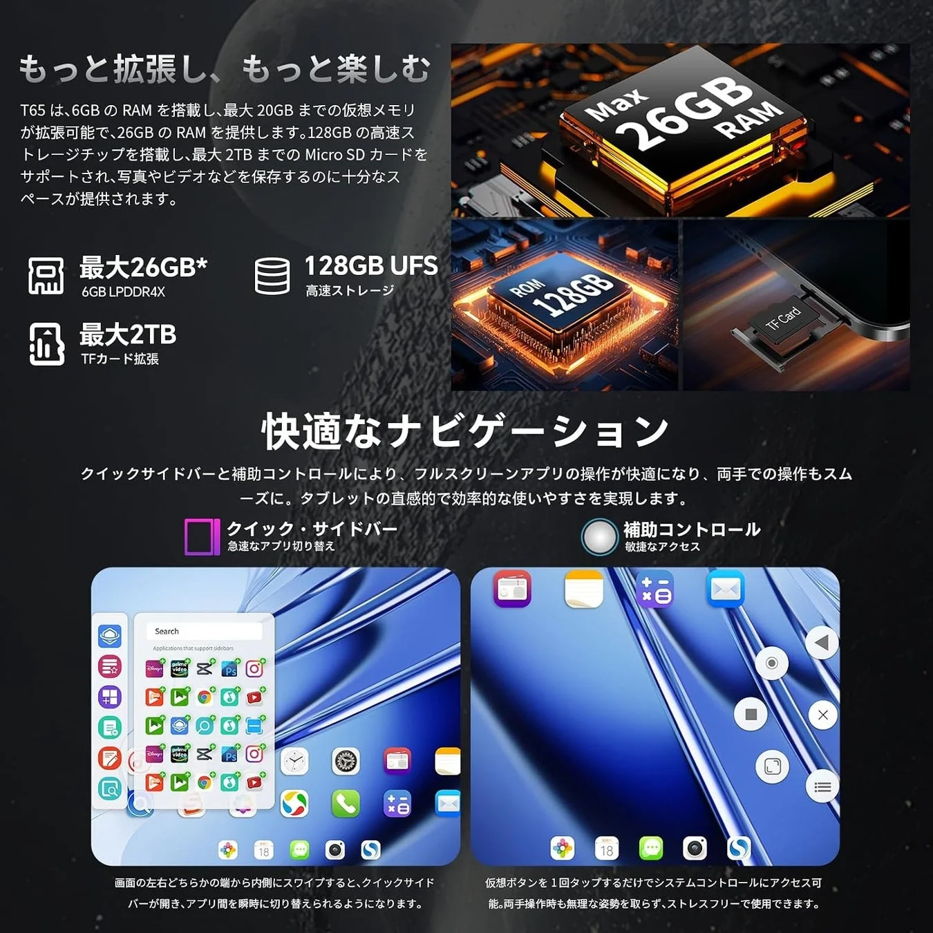 Teclast T65 メモリ・ストレージ