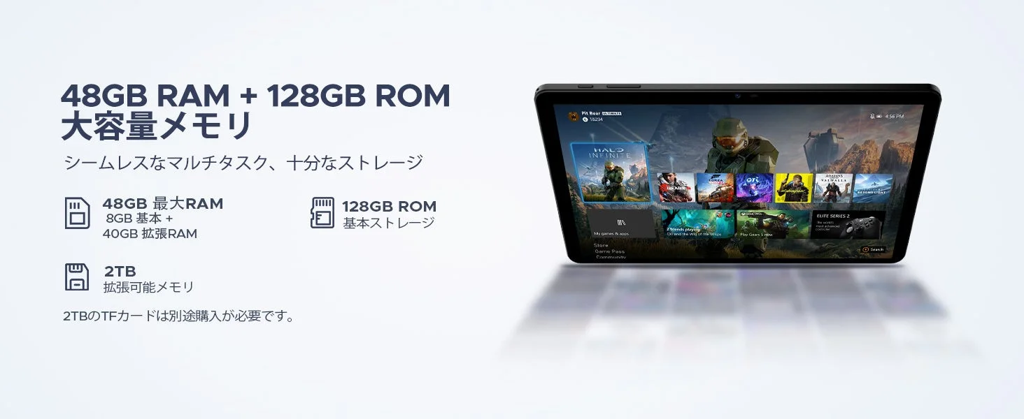 48GB RAM + 128GB ROM 大容量メモリ