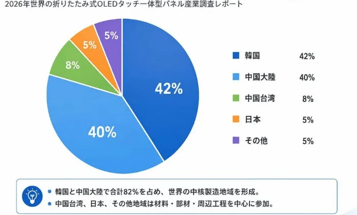 2026年世界の折りたたみ式OLEDタッチ一体型パネル産業の世界シェア