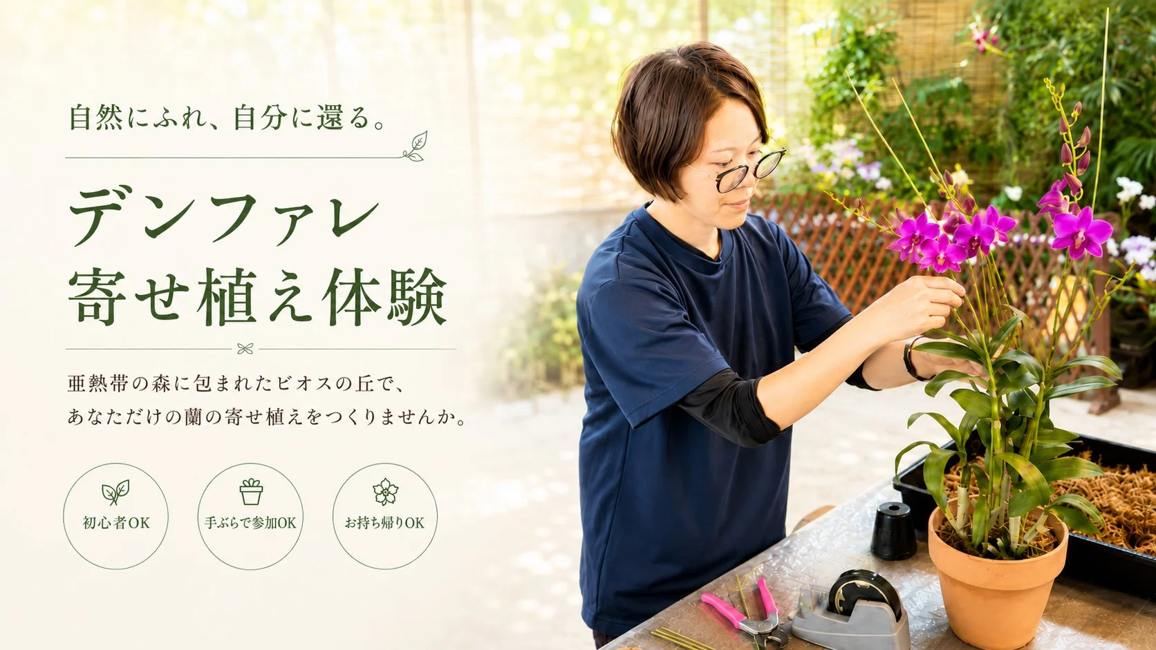 デンファレ寄せ植え体験