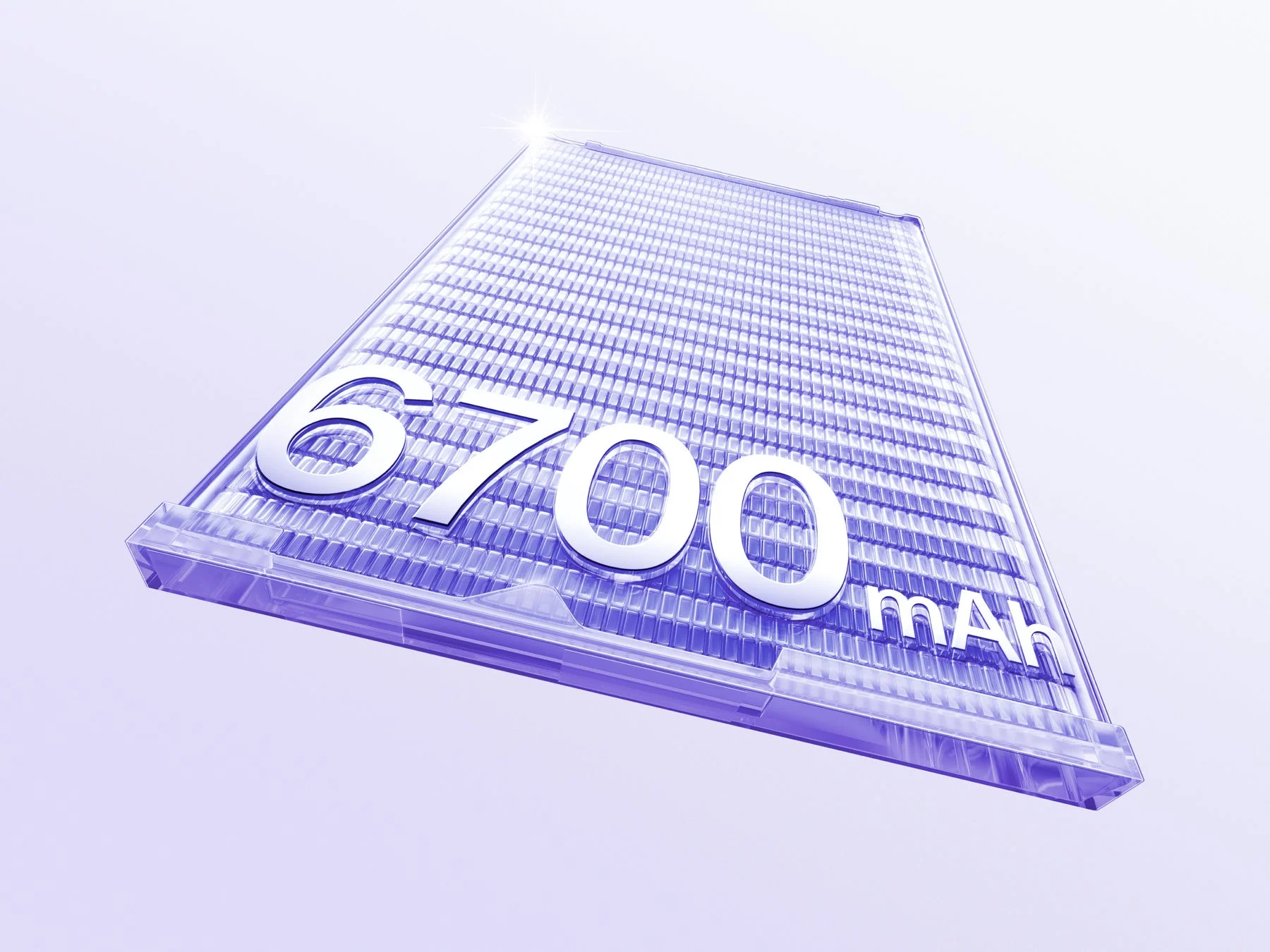 6700 mAhのバッテリー容量を示すデジタルなイメージ